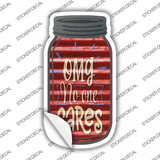 OMG No One Cares Corrugated Red Novelty Mason Jar Sticker Decal