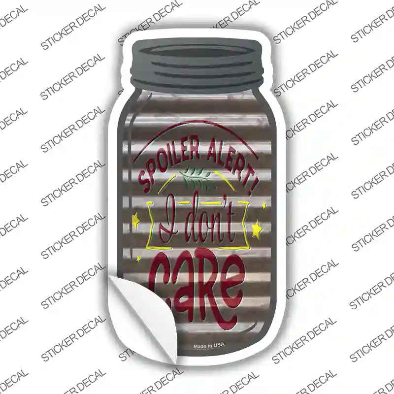 Spoiler Alert Corrugated Gray Novelty Mason Jar Sticker Decal