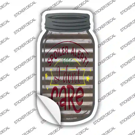 Spoiler Alert Corrugated Gray Novelty Mason Jar Sticker Decal