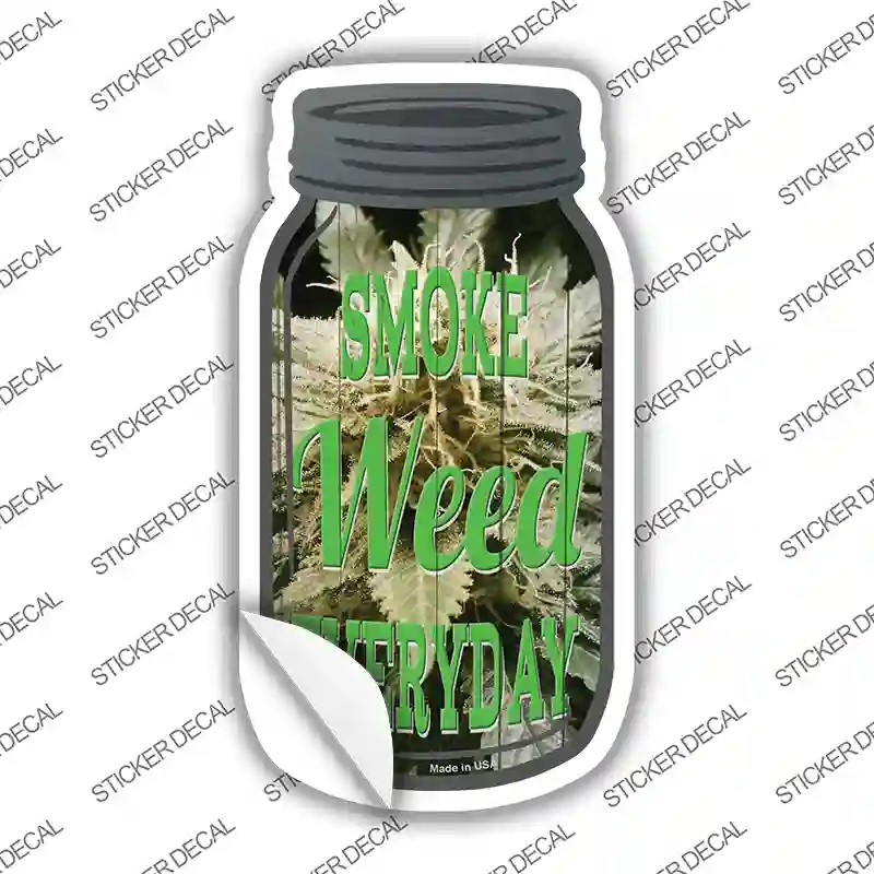 Smoke Weed Everyday Bud Novelty Mason Jar Sticker Decal