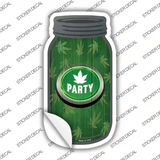 Marijuana Leaf Party Novelty Mason Jar Sticker Decal