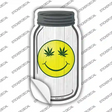 Smiley Marijuana Leaf Novelty Mason Jar Sticker Decal