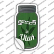 Get High Utah Green Novelty Mason Jar Sticker Decal
