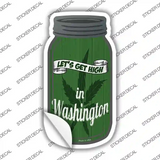 Get High Washington Green Novelty Mason Jar Sticker Decal