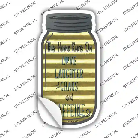 This Home Runs on Corrugated Novelty Mason Jar Sticker Decal