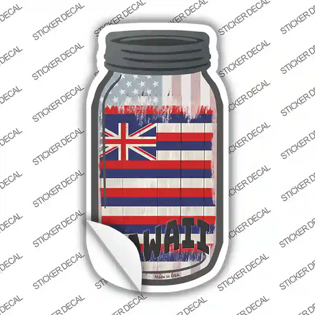 Hawaii | USA Flag Novelty Mason Jar Sticker Decal