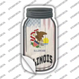 Illinois | USA Flag Novelty Mason Jar Sticker Decal