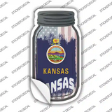 Kansas | USA Flag Novelty Mason Jar Sticker Decal