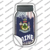 Maine | USA Flag Novelty Mason Jar Sticker Decal