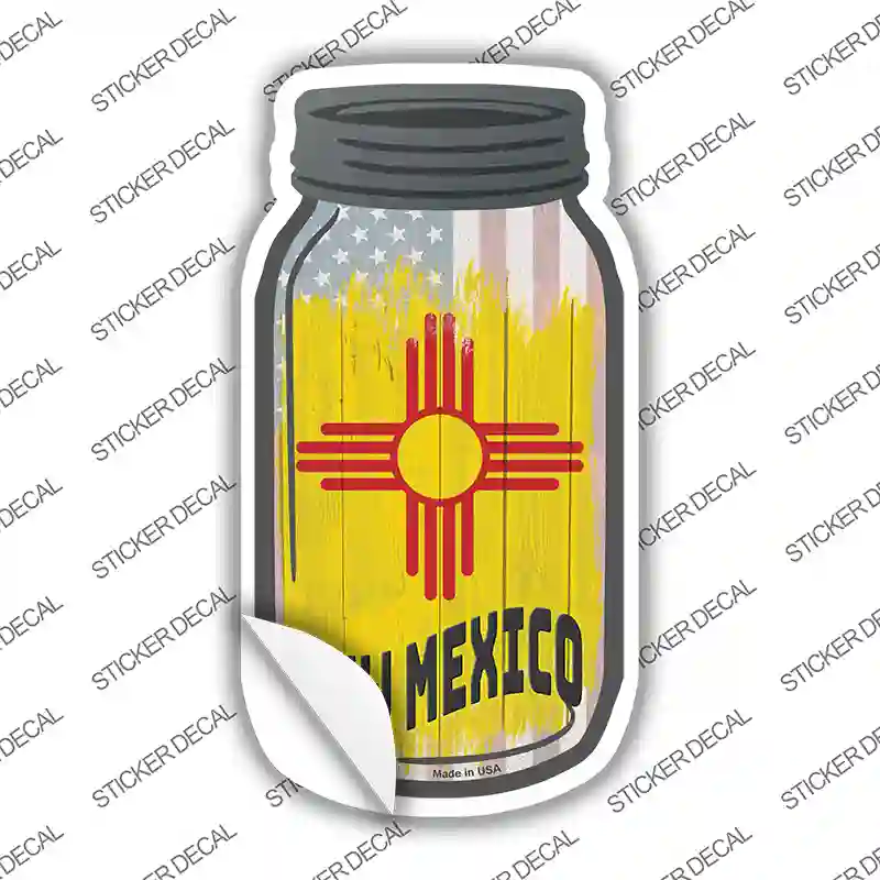 New Mexico | USA Flag Novelty Mason Jar Sticker Decal