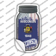 Wisconsin | USA Flag Novelty Mason Jar Sticker Decal