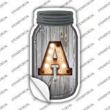 A Bulb Lettering Novelty Mason Jar Sticker Decal