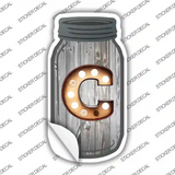 C Bulb Lettering Novelty Mason Jar Sticker Decal