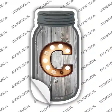 C Bulb Lettering Novelty Mason Jar Sticker Decal