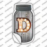 D Bulb Lettering Novelty Mason Jar Sticker Decal