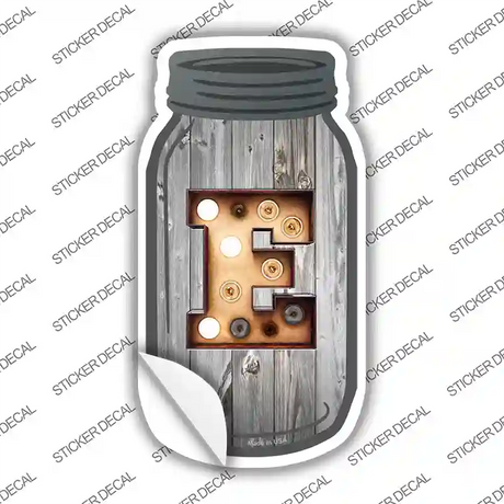 E Bulb Lettering Novelty Mason Jar Sticker Decal