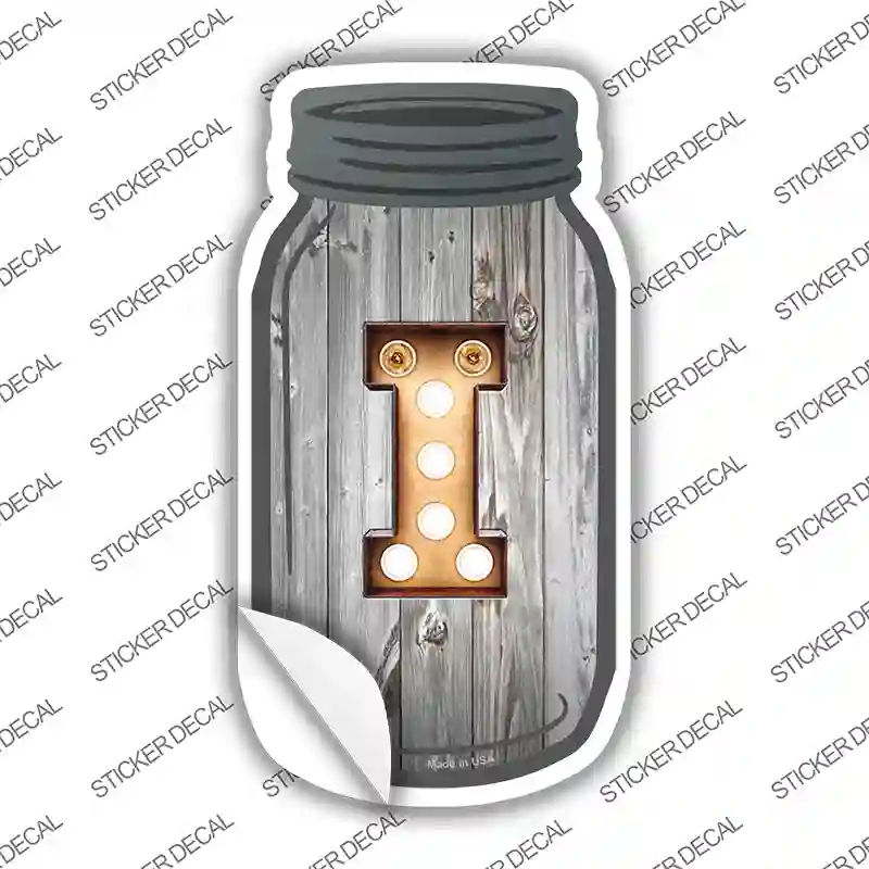 I Bulb Lettering Novelty Mason Jar Sticker Decal