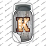 K Bulb Lettering Novelty Mason Jar Sticker Decal