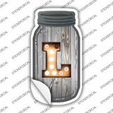 L Bulb Lettering Novelty Mason Jar Sticker Decal