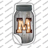 M Bulb Lettering Novelty Mason Jar Sticker Decal