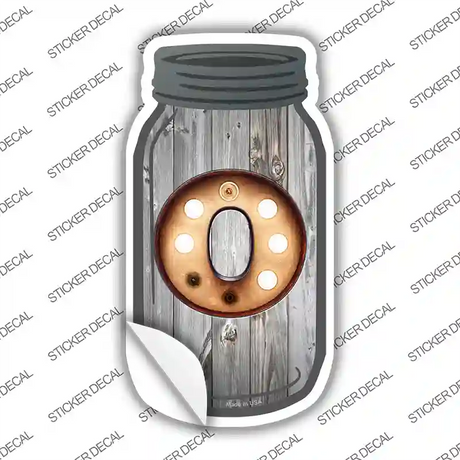 O Bulb Lettering Novelty Mason Jar Sticker Decal