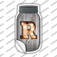 R Bulb Lettering Novelty Mason Jar Sticker Decal