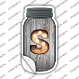 S Bulb Lettering Novelty Mason Jar Sticker Decal