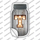 T Bulb Lettering Novelty Mason Jar Sticker Decal