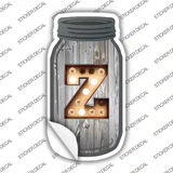 Z Bulb Lettering Novelty Mason Jar Sticker Decal