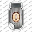 0 Bulb Lettering Novelty Mason Jar Sticker Decal