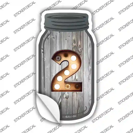 2 Bulb Lettering Novelty Mason Jar Sticker Decal