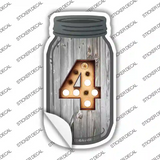 4 Bulb Lettering Novelty Mason Jar Sticker Decal