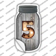 5 Bulb Lettering Novelty Mason Jar Sticker Decal