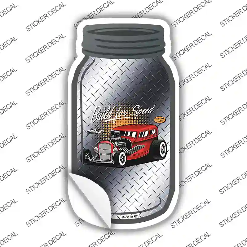 Build For Speed Gray Diamond Novelty Mason Jar Sticker Decal
