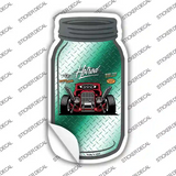 Hot Rod Teal Diamond Novelty Mason Jar Sticker Decal