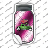 Hot Rod Pink Diamond Novelty Mason Jar Sticker Decal
