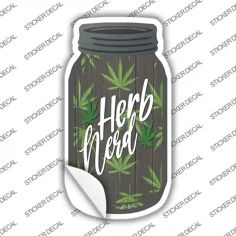 Herb Nerd Novelty Mason Jar Sticker Decal