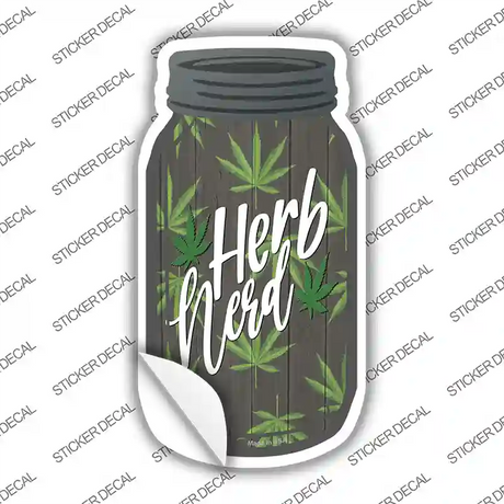 Herb Nerd Novelty Mason Jar Sticker Decal
