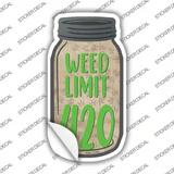 Weed Limit 420 Novelty Mason Jar Sticker Decal