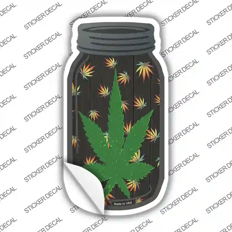 Pot Leaf Novelty Mason Jar Sticker Decal