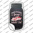 Dads Classic Garage Red Novelty Mason Jar Sticker Decal