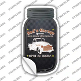 Dads Garage Brown Novelty Mason Jar Sticker Decal