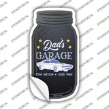 Dads Garage Blue Novelty Mason Jar Sticker Decal
