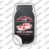 Dads Garage Red Novelty Mason Jar Sticker Decal