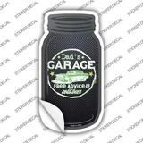 Dads Garage Green Novelty Mason Jar Sticker Decal