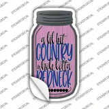 A Lil Bit Country Novelty Mason Jar Sticker Decal
