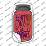 Boots Laced Novelty Mason Jar Sticker Decal