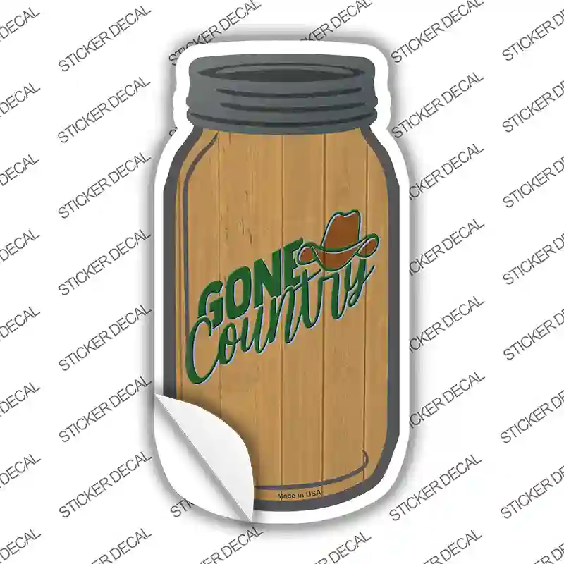 Gone Country Novelty Mason Jar Sticker Decal