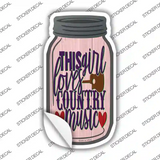 This Girl Loves Country Music Novelty Mason Jar Sticker Decal