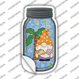 Gnome With Shells Novelty Mason Jar Sticker Decal